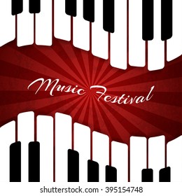 Musical background with  piano keys Festival stylish illustration