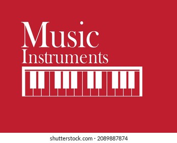 Musical background with piano keys and text
