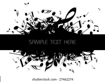 musical background with place for your text (black and white)