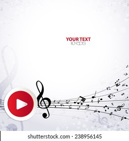 Musical background with the play button