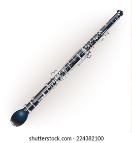 Musical background series. Classical oboe d'amore, isolated on white background . Vector illustration