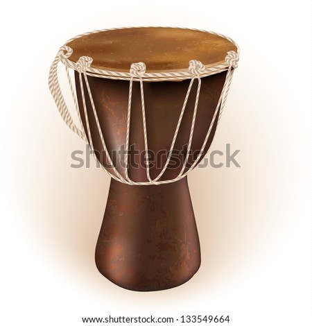 Musical background series. Darbuka drum, isolated on white background