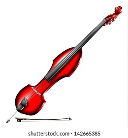 Musical background series. Electric contrabass, isolated in white background. Vector illustration