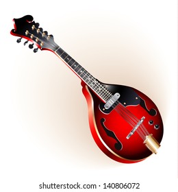 Musical background series. Electric mandolin, isolated on white background