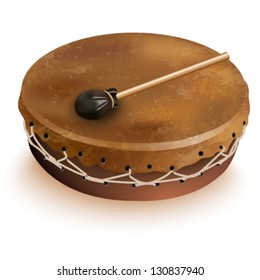 Musical background series. Traditional bungas (drums), isolated on white background. Vector illustration