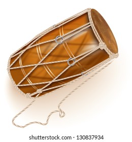 Musical background series. Traditional chau gong (tam-tam), isolated on white background. Vector illustration