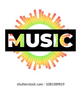 Musical background. Sound visualizer. Music analizar illustration