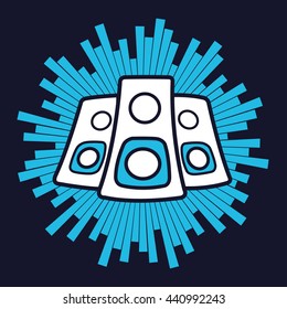 Musical background with speakers.