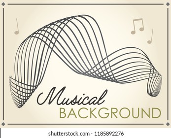 Musical Background Template for Symphony & Dance Backdrops, Slides, Desktop Wallpaper & More, Decorative Symphonic Background Design for Music Related Purposes, Abstract Jazzy Scale & Notes