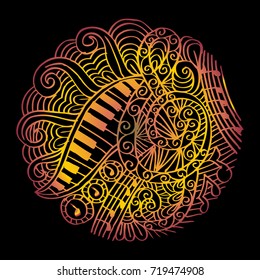 Musical background with a treble clef