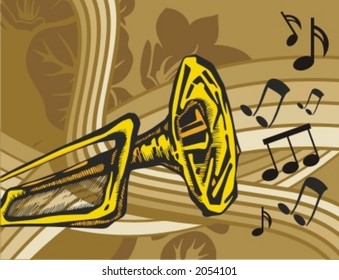 Musical Background-Floral Style Series.