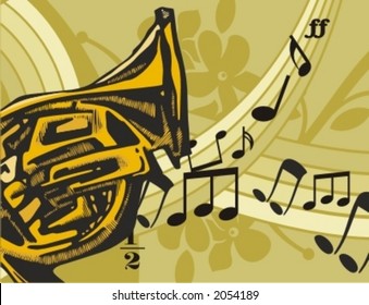 Musical Background-Floral Style Series.