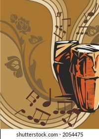 Musical Background-Floral Style Series.
