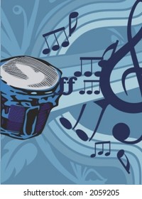 Musical Background-Floral Style Series.