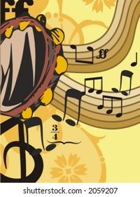 Musical Background-Floral Style Series.