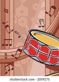 Musical Background-Floral Style Series.