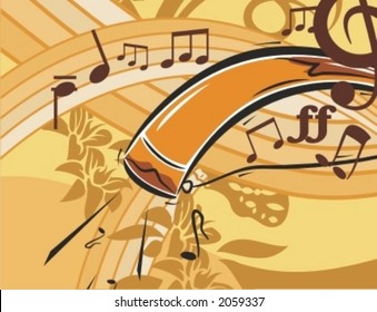 Musical Background-Floral Style Series.