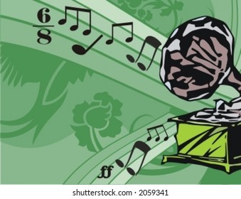 Musical Background-Floral Style Series.