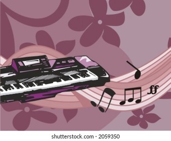 Musical Background-Floral Style Series.