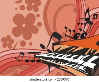 Musical Background-Floral Style Series.