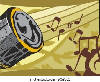 Musical Background-Floral Style Series.