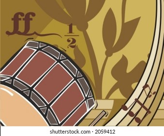 Musical Background-Floral Style Series.