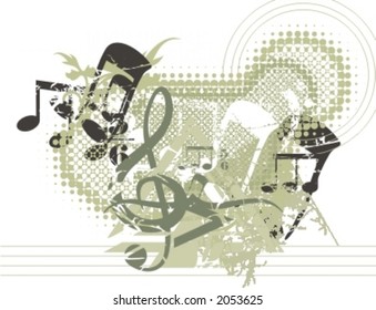 Musical Background-Grunge Style Series.