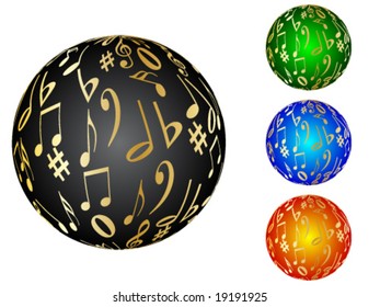 musical balls different colors