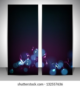 Musical banner set. EPS 10.