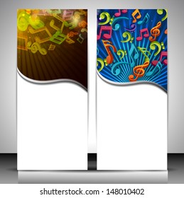 Musikalisches Banner-Set. EPS10. 
