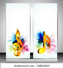 Musical banner set. EPS 10. 