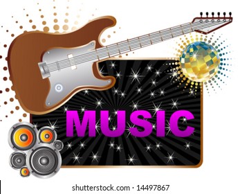 Musical banner - vector illustration