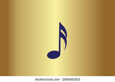 musical Basic and elegant minimal artistic design in blue initial based Icon logo-vector