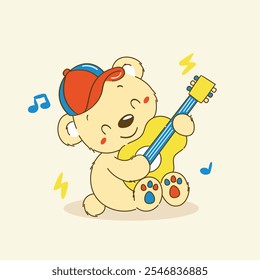 Urso Musical com Guita Colorida