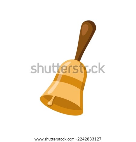 Musical bell cartoon illustration. Colorful musical instrument isolated on white background. Music, hobby concept.