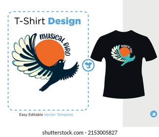 musical bird ,Bird Piano With space of piano and sun- vector design illustration, it can use for label, logo, sign, sticker for printing for the family t-shirt.	