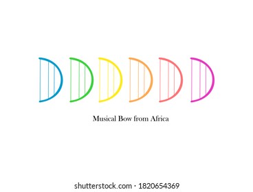 Musical Bow from Africa. world musical istruments vector.