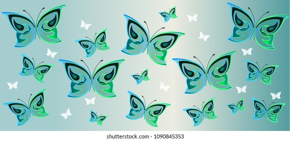 musical butterfly. pattern