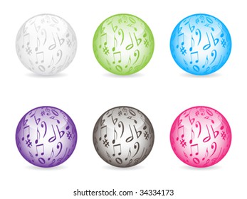 musical buttons different colors vector illustration