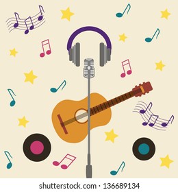 musical card with guitar