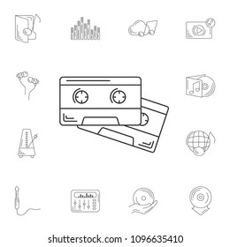 Musical cassette icon. Simple element illustration. Musical cassette symbol design from Musical collection set. Can be used for web and mobile on white background