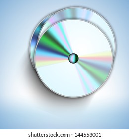 Musical CD on blue background.
