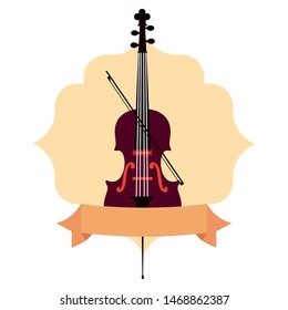 musical cello badge ribbon emblem