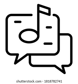 Musical chat icon. Outline musical chat vector icon for web design isolated on white background