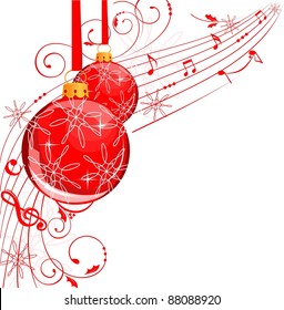 Musical Christmas balls banner