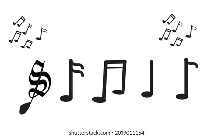 Musical Clipart Silhouette Cut File--SVG

