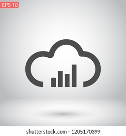 musical cloud vector icon 10 eps