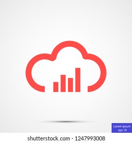 musical cloud vector icon 10 eps