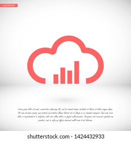 musical cloud vector icon 10 eps , Lorem ipsum Flat design