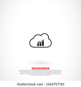 musical cloud vector icon 10 eps , Lorem ipsum Flat design